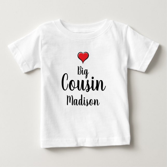 Big Cousin Personalized Baby T-Shirt (Front)