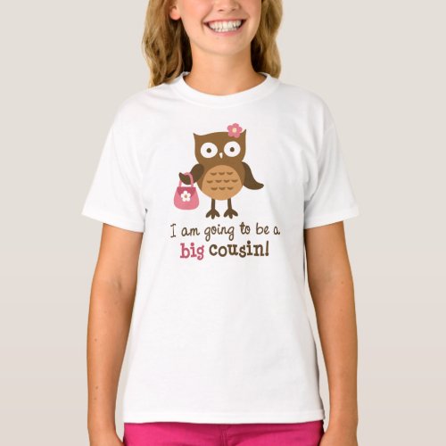 Big Cousin to be _ Mod Owl t_shirts for girls