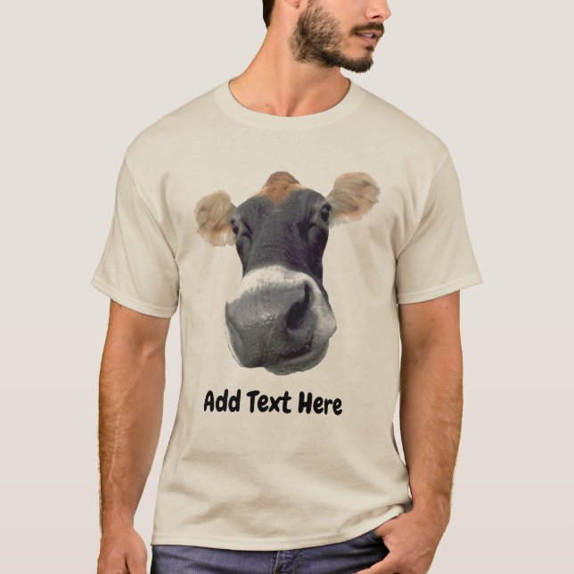 Big Cow Face, add text, T-Shirt (Front)