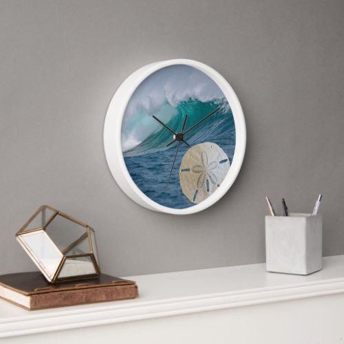 Big Crashing Wave Sand Dollar Clock