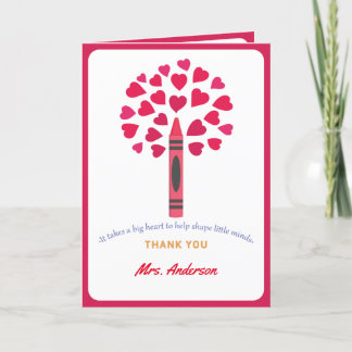 Big crayon tree / Teacher Appreciation Thank You Card