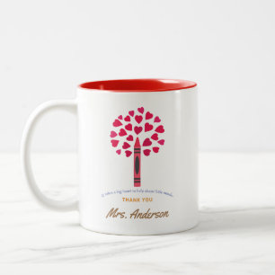Big crayon tree / Teacher Appreciation Two-Tone Coffee Mug
