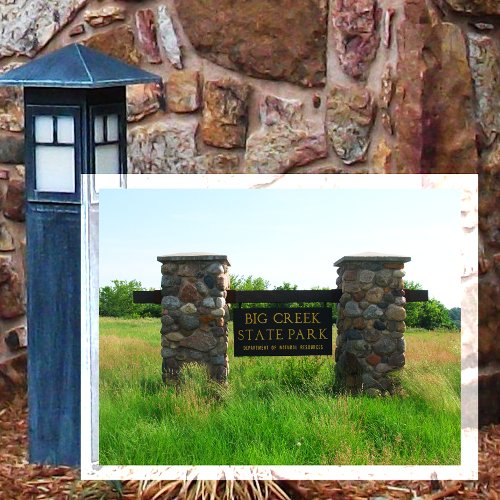 Big Creek State Park Entrance Sign Polk City IA Postcard