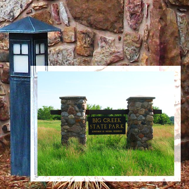 Big Creek State Park Entrance Sign, Polk City, IA Postcard (Creator Uploaded)