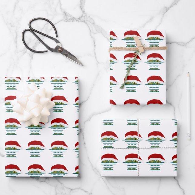Big Croc Christmas Wrapping Paper Sheets (Front)