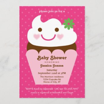 Big Cupcake Baby Shower Invitation by marlenedesigner at Zazzle