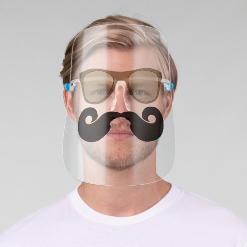 Big Curly Moustache 60s Sunglasses Face Shield