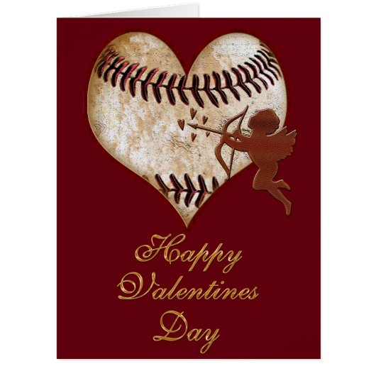 BIG Customizable Vintage Baseball Valentine Cards (Front)