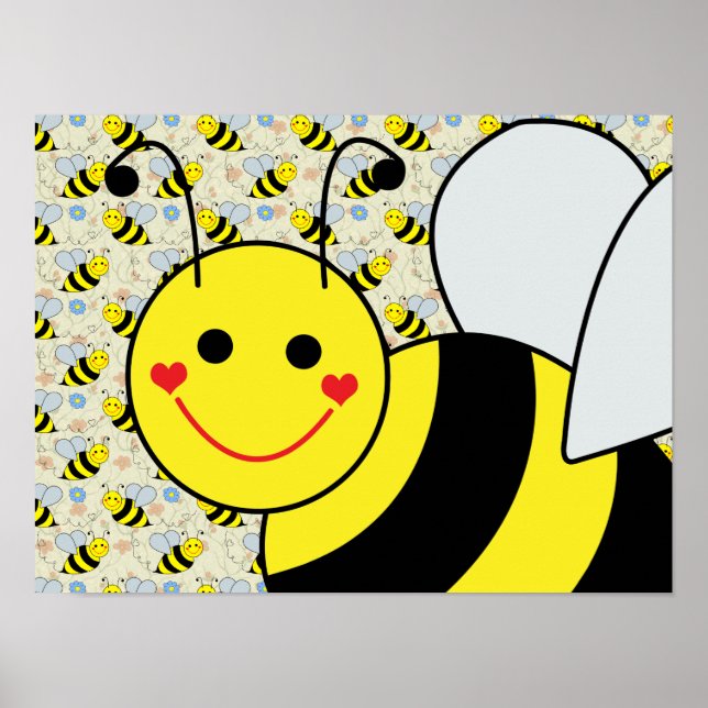 Big Cute Bumble Bee Poster (Front)