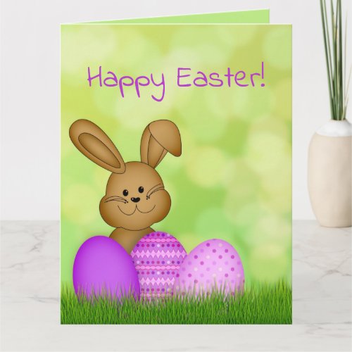 BIG Cute Colorful Cartoon Easter Bunny Kids Card