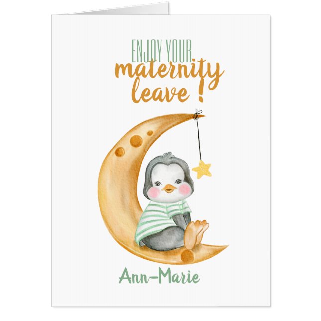 Big Cute Maternity Leaving Card (Front)