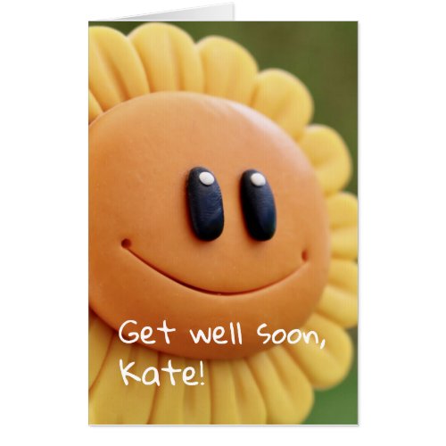 BIG Cute Sunflower Hug Get Well Soon Card