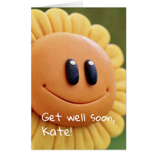 BIG Cute Sunflower Hug Get Well Soon Card (Front)