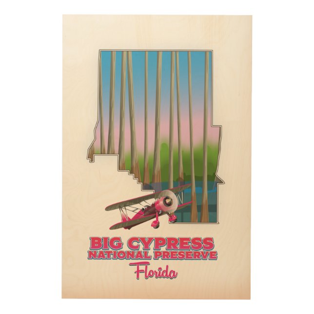 Big cypress national preserve Florida map Wood Wall Art (Front)