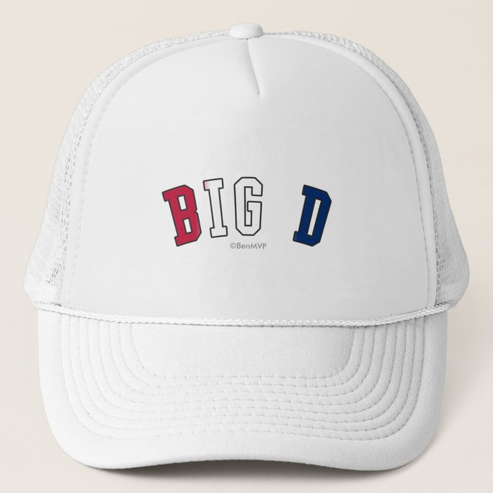 Big D in Texas State Flag Colors Hat