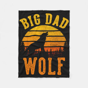 Big Dad Wolf Funny Outdoor Camping Lover Father's  Fleece Blanket