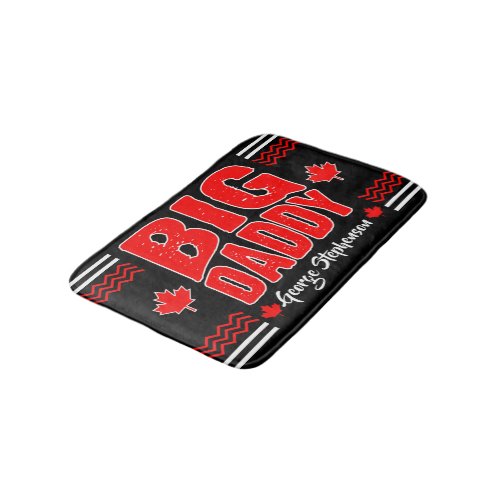 Big Daddy Canadian Maple Your Name on Black Bathroom Mat