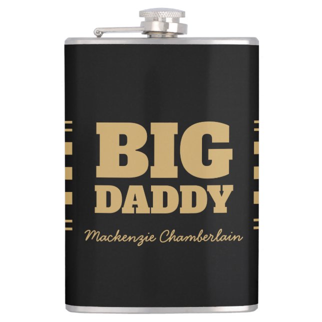 Big Daddy Checkered Faux Gold.and Black Flask (Front)