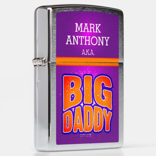 BIG DADDY Text Graphic with Your Name Zippo Lighter