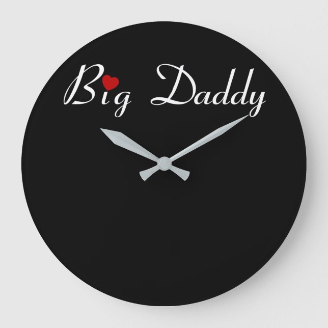 Big Daddy with Red Heart Large Clock (Front)