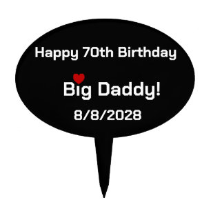 Big Daddy with Red Heart mug Cake Topper