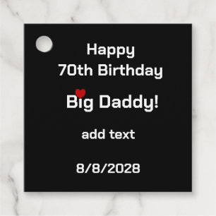 Big Daddy with Red Heart mug Favor Tags