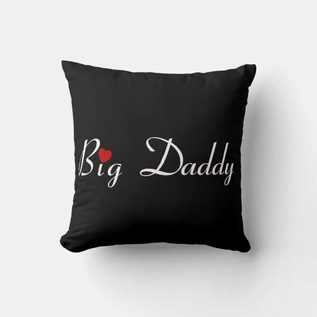 Big Daddy with Red Heart Throw Pillow (Front)