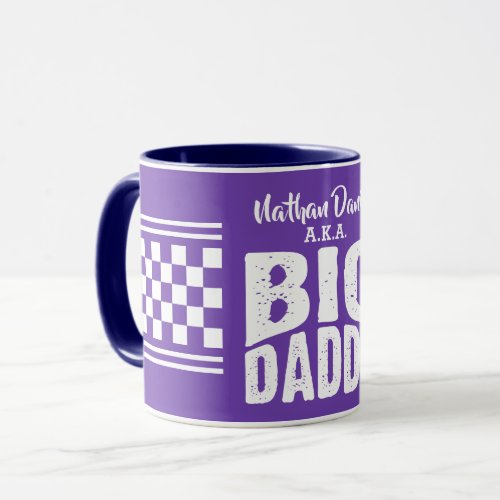 Big Daddy  with Your Name in White Text on Purple Mug