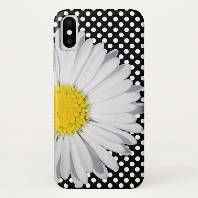 Big Daisy and Polka Dot iPhone X Case (Back)