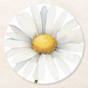 Big daisy round paper coaster