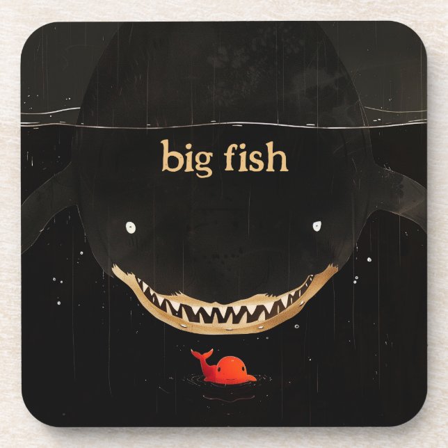 Big Dark Shark Beverage Coaster (Front)