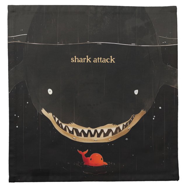 Big Dark Shark Cloth Napkin (Front)