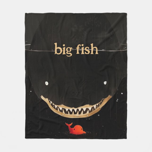 Big Dark Shark Fleece Blanket (Front)