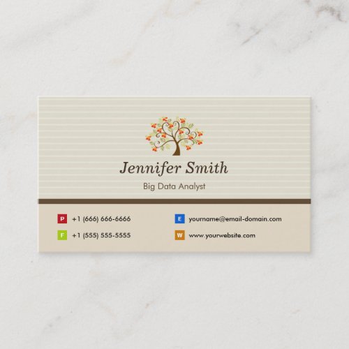 Big Data Analyst _ Elegant Tree Symbol Business Card