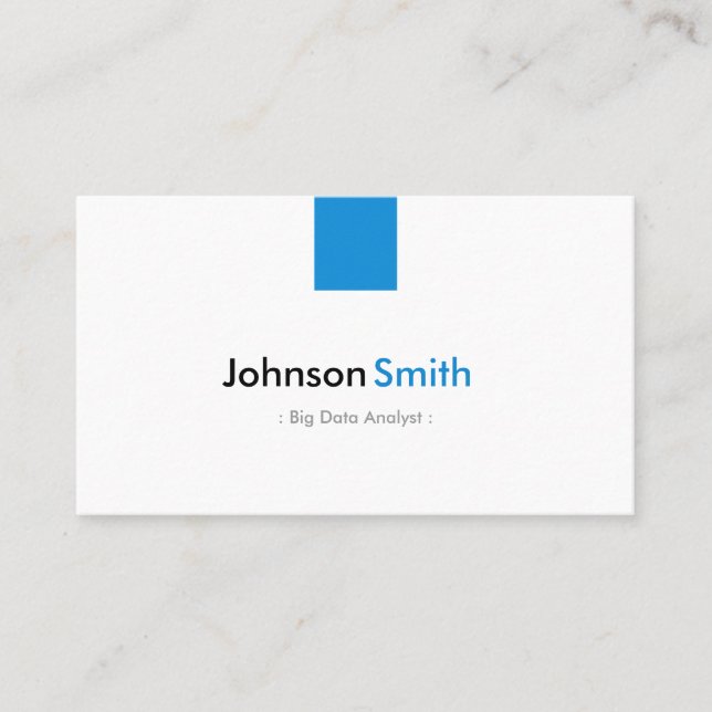 Big Data Analyst - Simple Aqua Blue Business Card (Front)