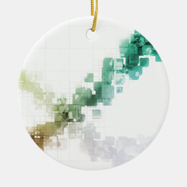 Big Data Visualization Analytics Technology Ceramic Ornament (Front)
