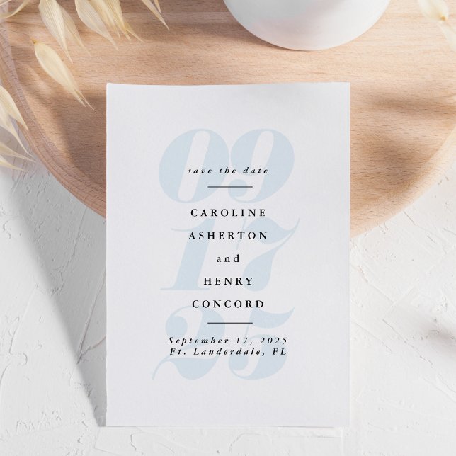 Big date big photo blue save the date (Creator Uploaded)