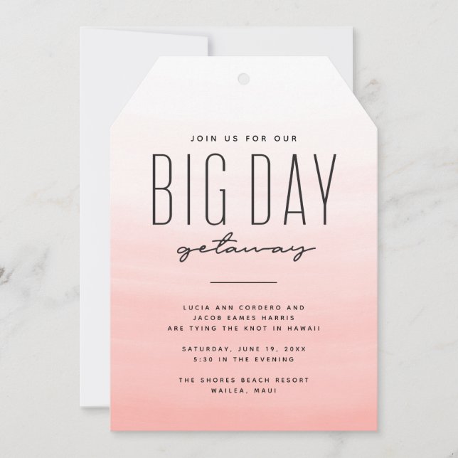 Big day getaway coral destination wedding (Front)