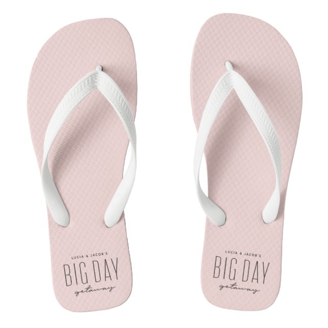 Big day getaway coral destination wedding flip flops (Footbed)
