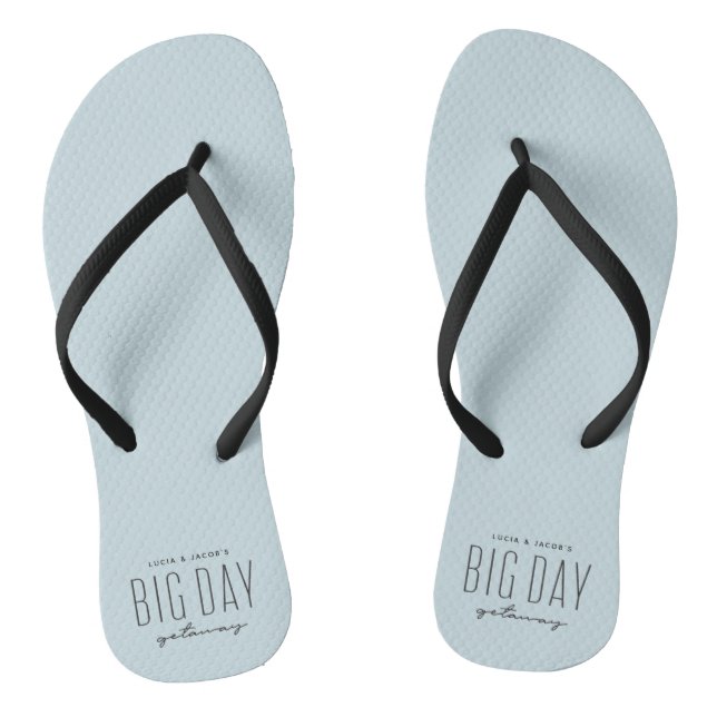 Big day getaway ocean blue destination wedding flip flops (Footbed)