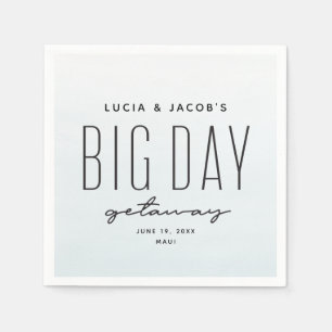 Big day getaway ocean blue destination wedding napkins