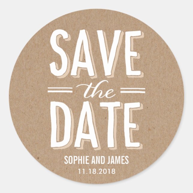 Big Day Save The Date Sticker (Front)