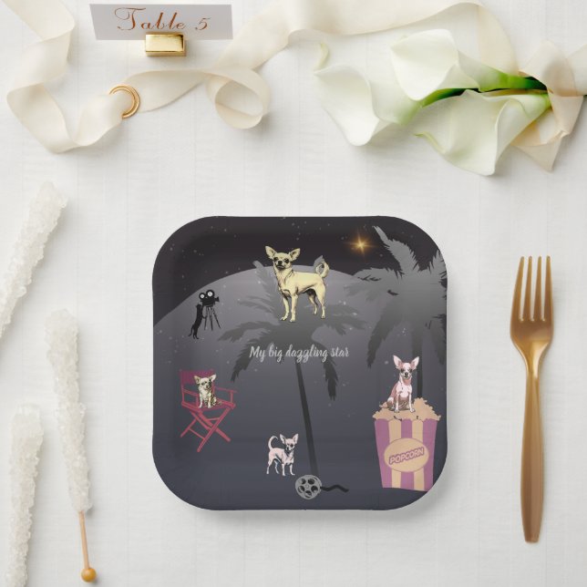 Big Dazzling Star  Paper Plates (Wedding)