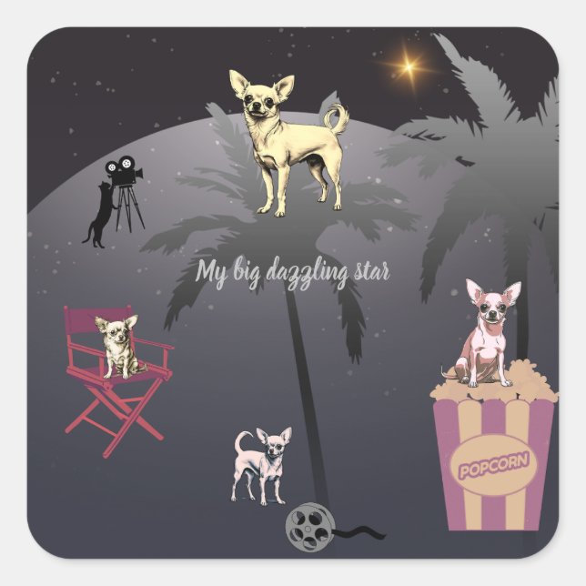 Big Dazzling Star  Square Sticker (Front)