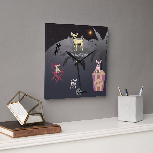 Big Dazzling Star  Square Wall Clock (Office)