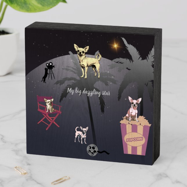 Big Dazzling Star  Wooden Box Sign (In Situ Horizontal)