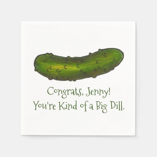 Big Deal Dill Pickle Congratulations Crunchy Green Napkins