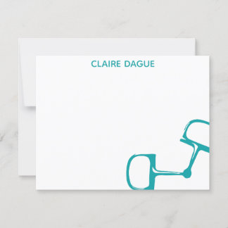 Big Dee Snaffle Bit Horse Note Card - Teal