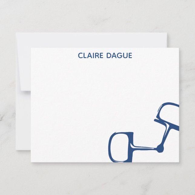 Big Dee Snaffle Bit Horse Notecard - Navy (Front)
