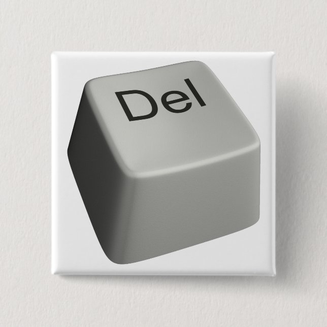 Big delete key pinback button (Front)